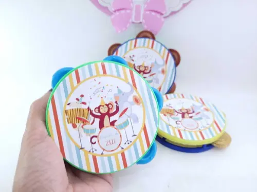 Pandeiro Pequeno Lembrancinha Bloquinho Banda dos Animais