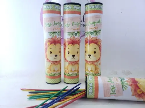 Pega Varetas Personalizado Safari Aquarela Baby Leão