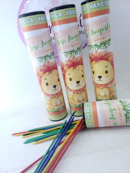 Pega Varetas Personalizado Safari Aquarela Baby Leão