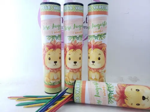 Pega Varetas Personalizado Safari Aquarela Baby Leão