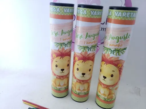Pega Varetas Personalizado Safari Aquarela Baby Leão