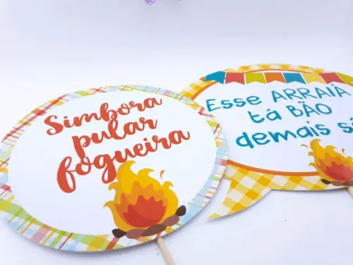 Plaquinhas Divertidas para Fotos Arraiá