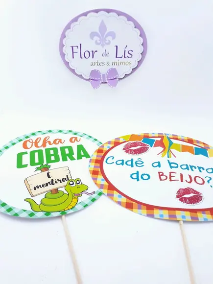 Plaquinhas Divertidas para Fotos Arraiá
