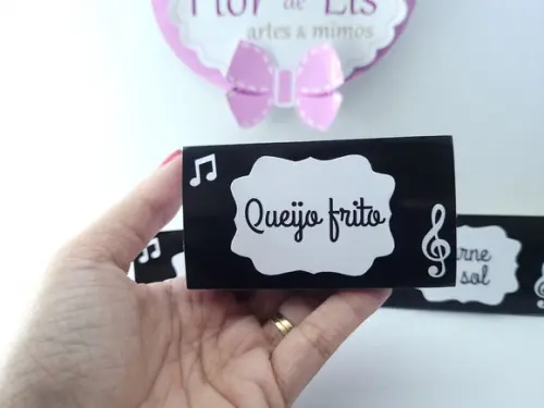 Plaquinhas para Comida Festa Anos 70 e 80 Música