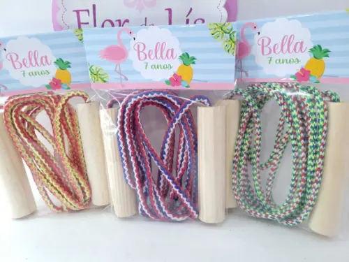 Pula Corda Personalizado Flamingo Rosa Praia Lembrancinha