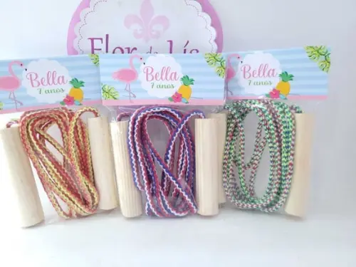 Pula Corda Personalizado Flamingo Rosa Praia Lembrancinha