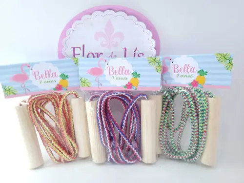 Pula Corda Personalizado Flamingo Rosa Praia Lembrancinha