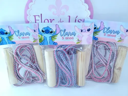 Pula Cordas Personalizado Stitch e Angel Lembrancinha