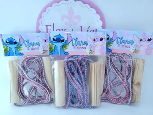 Pula Cordas Personalizado Stitch e Angel Lembrancinha