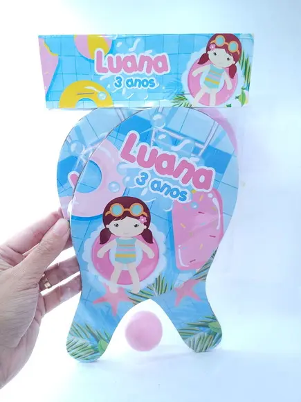 Raquete Personalizada Pool Party Menina