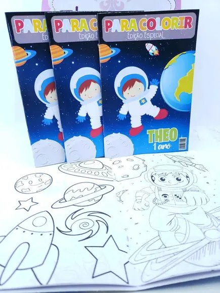 Revistinha Colorir Astronauta Galáxia