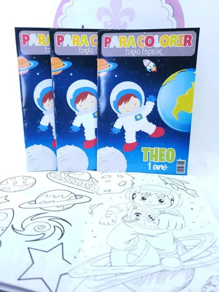Revistinha Colorir Astronauta Galáxia