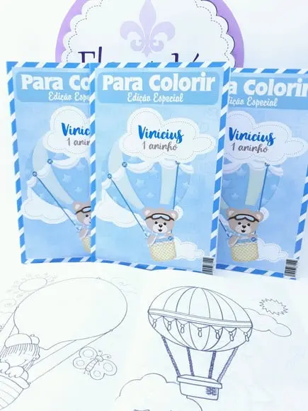 Revistinha Colorir Ursinho Baloeiro Balões