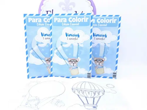 Revistinha Colorir Ursinho Baloeiro Balões