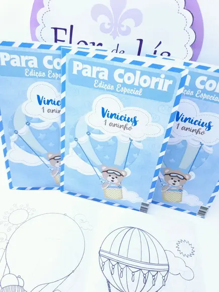 Revistinha Colorir Ursinho Baloeiro Balões
