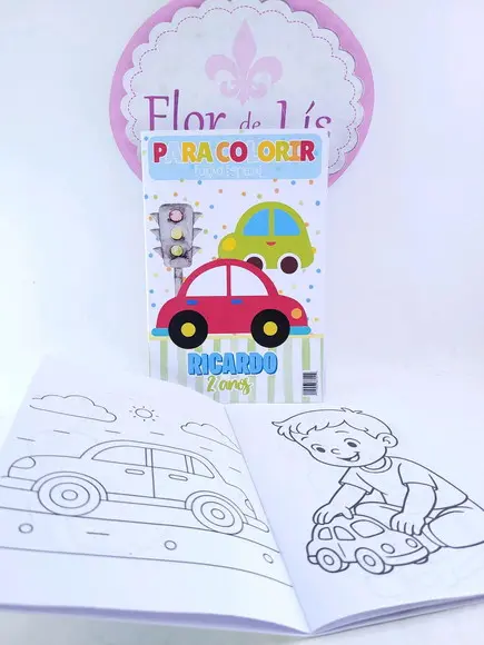 Revistinha para Colorir Carrinhos Meios de Transporte Menino