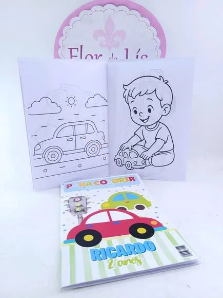 Revistinha para Colorir Carrinhos Meios de Transporte Menino