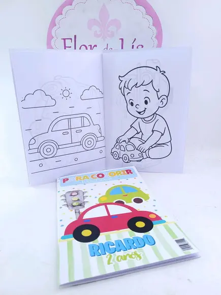 Revistinha para Colorir Carrinhos Meios de Transporte Menino