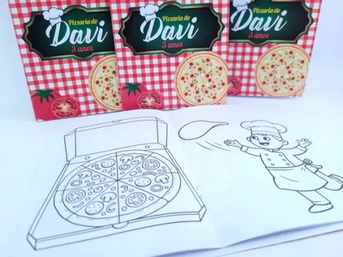 Revistinha para Colorir Pizzaria Cantina Lembrancinha
