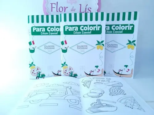 Revistinha para Colorir Pizzaria Itália Lembrancinha