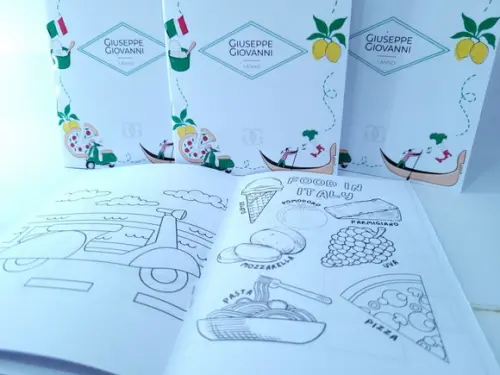 Revistinha para Colorir Pizzaria Itália Lembrancinha