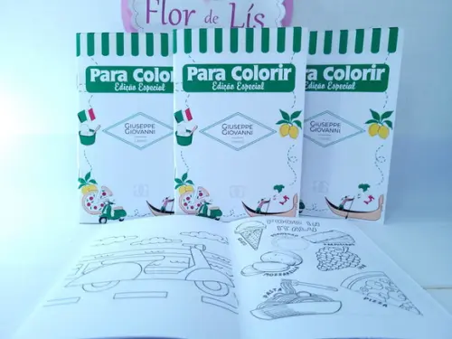 Revistinha para Colorir Pizzaria Itália Lembrancinha
