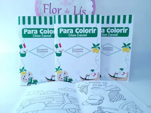 Revistinha para Colorir Pizzaria Itália Lembrancinha