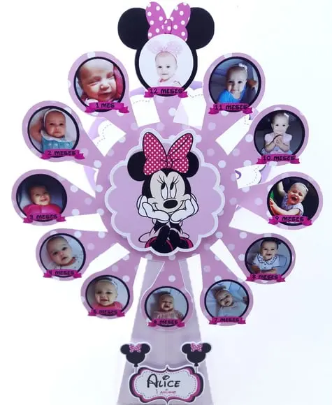 Roda Gigante Minnie Rosa Mês a Mês