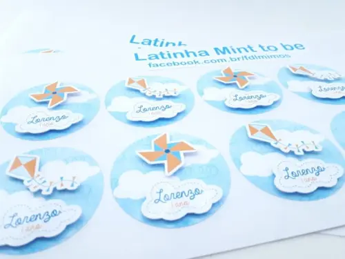 Rótulo Latinha 5cm Pipas e Cataventos