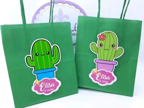 Sacolinha P Cactos Cute 16cm