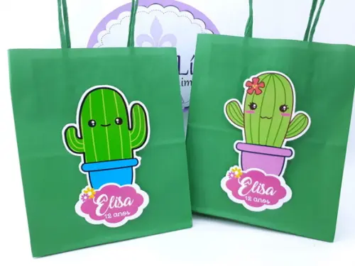Sacolinha P Cactos Cute 16cm