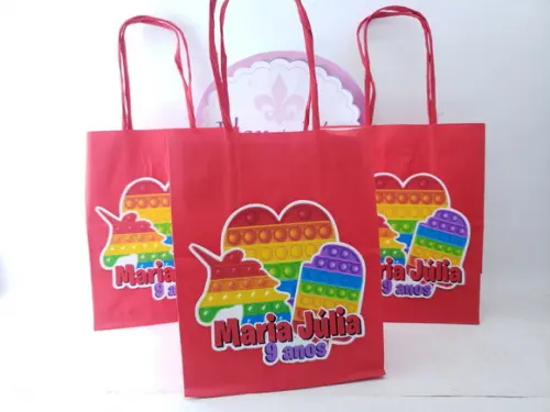 Sacolinha P Pop It Colorido 16cm