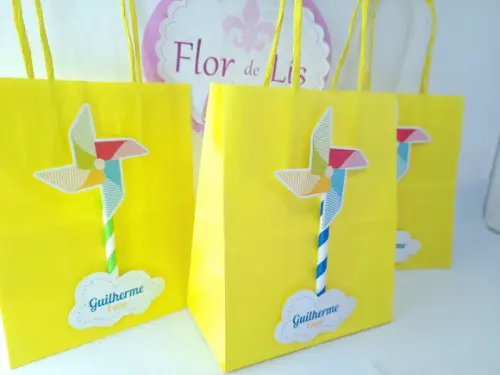 Sacolinha P Personalizada Cataventos o Tempo Voa 16cm
