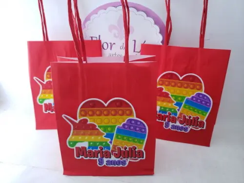 Sacolinha P Pop It Colorido 16cm