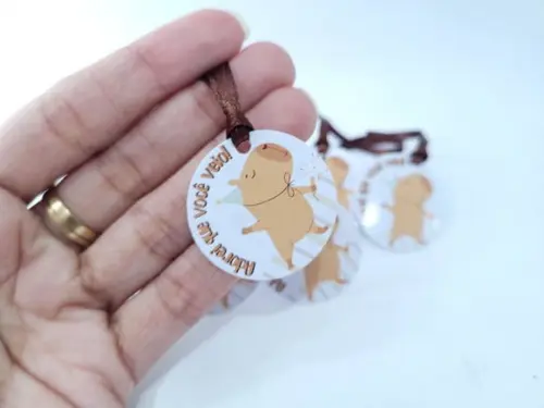 Tag Capivara para Pendurar na Lembrancinha com Fita