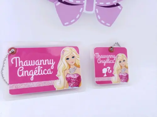 Tag Chaveiro Escolar Barbie para Mochila e Lancheira