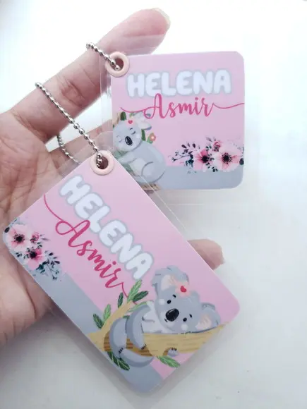 Tag Chaveiro Escolar Coala para Mochila e Lancheira