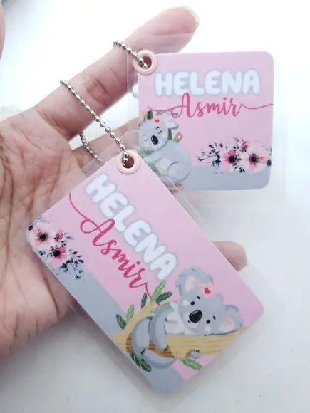 Tag Chaveiro Escolar Coala para Mochila e Lancheira