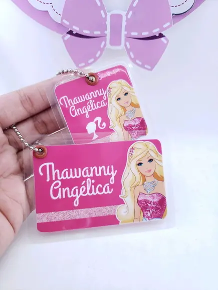 Tag Chaveiro Escolar Barbie para Mochila e Lancheira