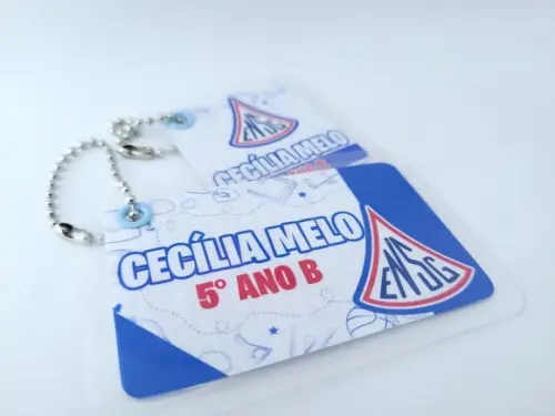 Tag Chaveiro Escolar Logo da Escola para Mochila e Lancheira