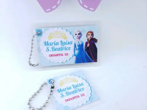 Tag Chaveiro Escolar Frozen para Mochila e Lancheira