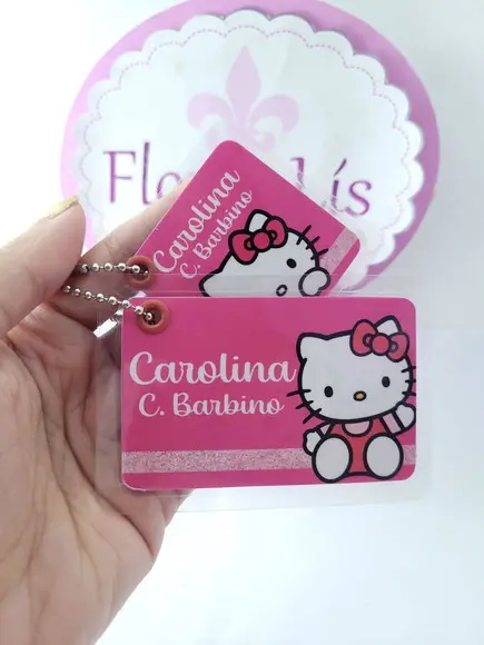 Tag Chaveiro Escolar Menina Mochila e Lancheira Pink