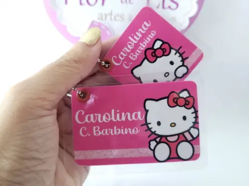 Tag Chaveiro Escolar Menina Mochila e Lancheira Pink