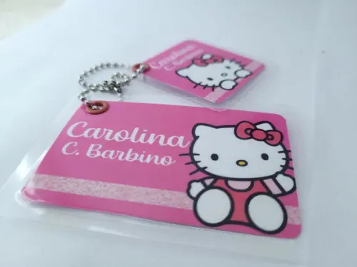 Tag Chaveiro Escolar Menina Mochila e Lancheira Pink