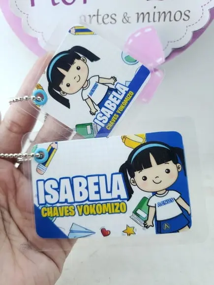 Tag Chaveiro Escolar Menina para Mochila e Lancheira