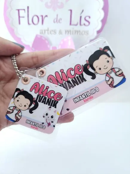 Tag Chaveiro Escolar Menina para Mochila Casa Mágica da Gabb