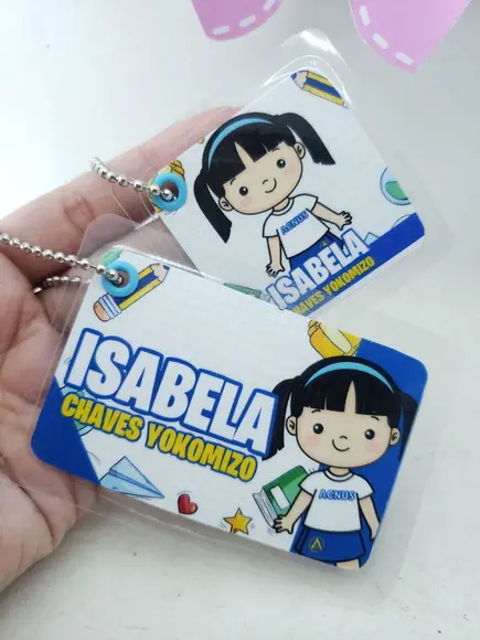 Tag Chaveiro Escolar Menina para Mochila e Lancheira