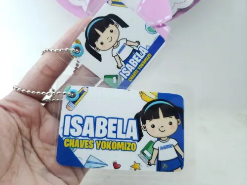 Tag Chaveiro Escolar Menina para Mochila e Lancheira