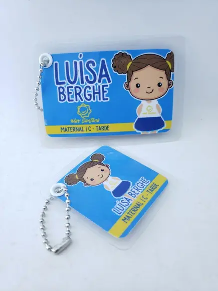Tag Chaveiro Escolar Menina para Mochila e Lancheira