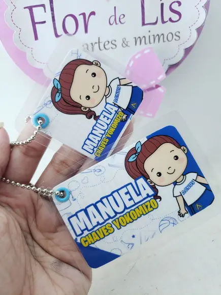 Tag Chaveiro Escolar Menina para Mochila e Lancheira